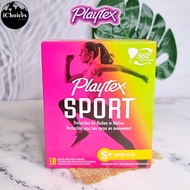 Playtex _ SPORT Plastic Applicator Tampons 360 protection, Super Plus 18 Pieces ผ้าอนามัยแบบสอด เหมา