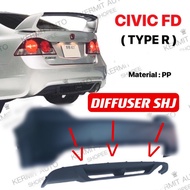 CIVIC FD FD2 REAR DIFFUSER SAHAJE (Material PP) copy ori / JS RACING