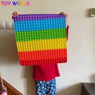 50ซม.ใหญ่มากยักษ์ Pop It Fidget ทั้งชุดกล่องขนาดใหญ่มาก Push 400 Bubbles ที่บริหารนิ้วมือความเครียด 