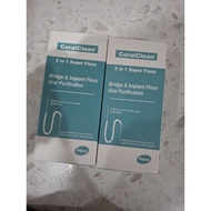 Dental floss ortho bridge crown implant coral clean 2 in 1 super floss / bridge & implant floss oral