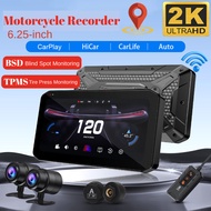 TPMS motorcycle camera dashboard, BSD blind spot camera 2K Dual-lens projection (IMX307) Front Rear 