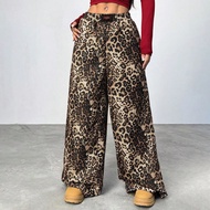 Women's Rapper Streetwear Leopard Animal Print Joggers Pants With Pockets
