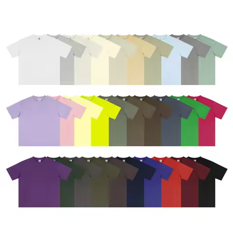 ZODF New 2025 Spring Summer 235gsm Solid Cotton T-Shirts For Men Women Unisex Loose Basic T Shirt Te