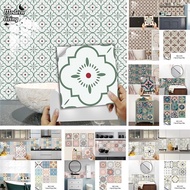 10 Pcs/Set Self-adhesive Floor Sticker Printing Waterproof Wall Tiles Sticker Non-slip Toilet Floor 