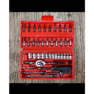 46pcs/set 1/4" DR SOCKET KEYS (13PCS/SET SOCKET) + (HEX BIT SOCKET 21PCS/SET)