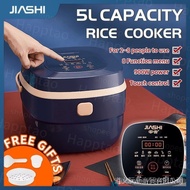 [In stock][In stock]Multifunctional Rice Cooker 5L Household Electric Rice Pot Smart Rice Cooker With Steamer For 2-8 people SLMH