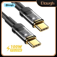 Elough PD100w Cable USB C to Type C/Lightning Transparent Fast Charging Data Transfer Cable For iPhone Xiaomi Huawei Samsung Cellphones