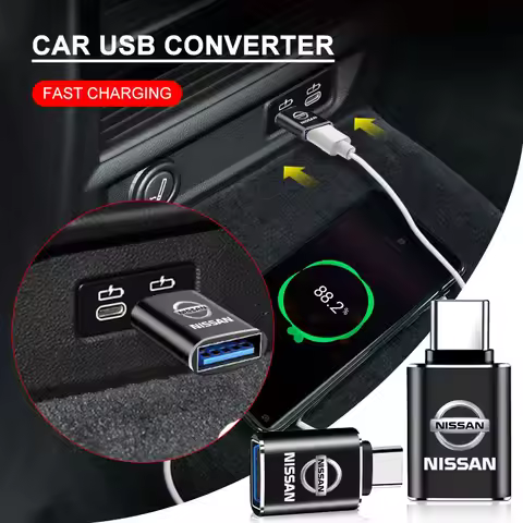 Car Type-C To USB 3.0 Interface Mini Converter Charging Adapter For Nismo Nissan Almera Tiida Juke T
