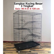 XXL 3 layer cat cage 3tiers free hammock readystock sangkar kucing tiga tingkat 90*57*128cm