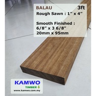 KAYU Timber Bales (Rough, S4S, E4E, E2E) -1" x 4" x 3ft - (Balau Wood)
