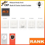 RANK A3 Series Switch 1Gang 2Gang 3Gang 4Gang Switch Socket 13A WALL RJ11 Socket TV Socket Door Swit