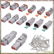 [S D K G] Electrical Wire Connector Plug 8 Sets 2 Pin 16-20AWG Waterproof Sealed Auto Gray Male and 