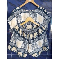 Elephant pattern shorts set