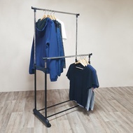 【拜爾家居】大海豚輕巧雙桿曬衣架