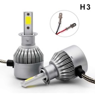 1คู่ ไฟหน้ารถยนต์ C6 LED แสงสีขาว H1 H4 H3 H7 H11 9005 9006 36W 6000K /3800LM 12V-24V