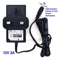 A21 ACBEL Adapter DC 12V 2A 5.5mm x 2.5mm 2.1mm 3pin Wall AC Power Charger longtv unifi box modem hy
