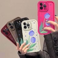 Fashion Tulip Flower Cute Purple Angel Eyes Shockproof Soft Silicone Cover For VIVO Y3s 2020 Y15 Y12