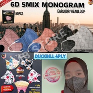 MARS HEADLOOP MONOGRAM 3D DUCKBILL FACE MASK HIJAB 4 LAYERS 50pcs PER BOXES READY STOCK 4PLAYS EASY CARE MEDIDOC3D FACE