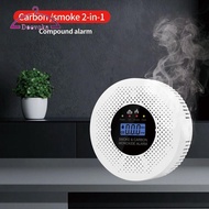 [Amleso2] 2 in 1 Smoke & CO Leak Detector LCD Display Detector Portable CO Alarm Detector CO Monitor