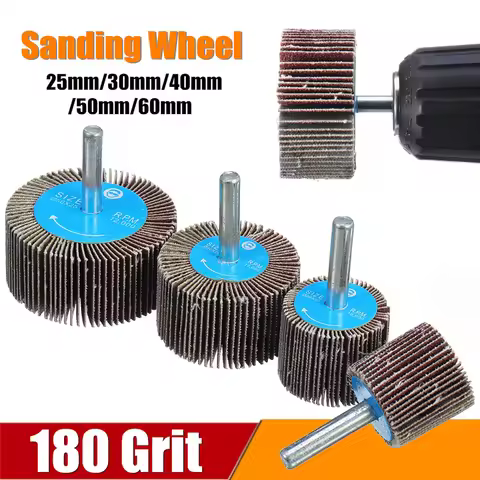180 Grit 25/30/40/50mm Sanding Flap Wheel Polishing Grinding Accessories Tool Disc For Dremel Rotary
