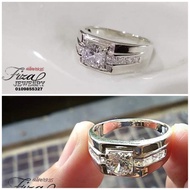 cincin lelaki silver 925 ukir nama cincin perak 925 lelaki batu putih, engrave men ring