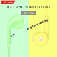 CRAFTSERIES Wired Headset Macaron Earphones In-Ear 3.5mm Headset Music Universal Earphone A3O4