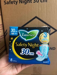 [ ComBo 3 Gói]Băng vệ sinh Laurier ban đêm 30cm/ 35cm/40cm 8 miếng
