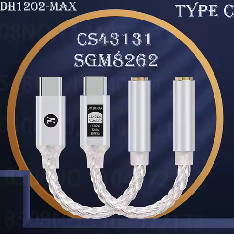 JM20 Max CS43131+SGM8262 HiFi DAC Portable Type C to 3.5mm Headphone Dual Chip Digital Audio Amplifi