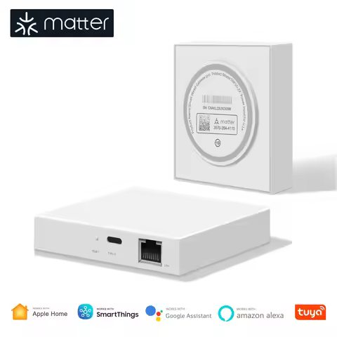 GIRIER Tuya Matter ZigBee Hub, Smart Wired Matter Thread ZigBee Gateway Bridge Support Alexa Siri Ho