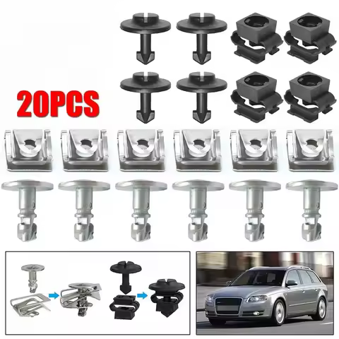 For AUDI A4 A6 For VW Passat B5 Car Undertray Guard Engine Under Cover Hood Snap Fixing Clips & Scre