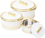 Pinnacle Insulated Casserole Dish with Lid 3 pc Set 3.7/2.6/1.5 qt. Hot Pot Food Warmer/Cooler –Ther