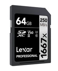 LEXAR PROFESSIONAL 1667X SDXC 64/128/256GB U3 V60 UHS-II 記憶卡 LSD64G/128/256CB1667
