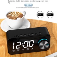 (NZHQ) Mirror Wireless Bluetooth 5.0 Speaker Portable Mini Clock Home Clock Alarm Clock Desktop Audi