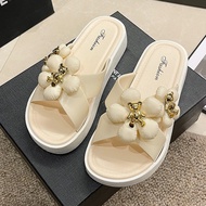 Inaso Sendal Slip On Wanita Sepatu Sendal Karet Jelly Flatshoes Mules Selop Cewek Fashion Terbaru HS