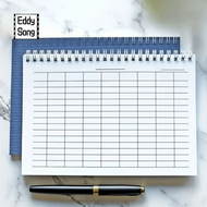 EDDY SONG Universal Line Pages Spiral Bound Notebook Blank Grid Sturdy Cover Inventory Log Book Deta
