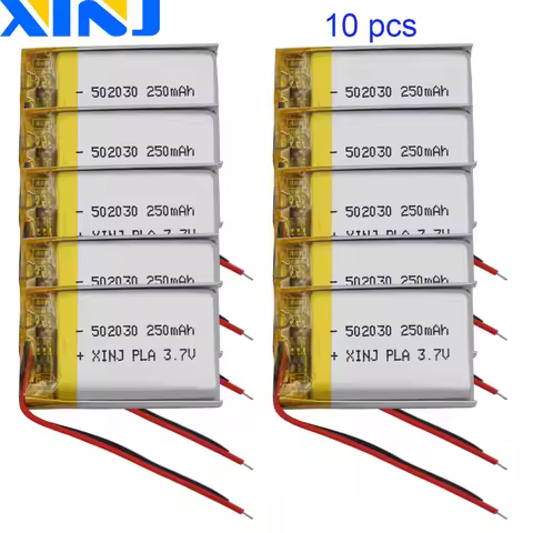 10pcs 3.7V 250mAh 0.925Wh Rechargeable Li-Polymer Li Lithium Battery 502030 For Smart Watch Mp3 3D G