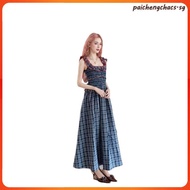 [Rika] Arrival The Next Day Women's Dress Long Skirt Sling Vacation Style Seaside Classy Fungus Edge