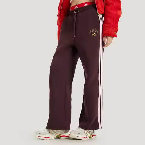 Adidas genuine winter women's knitted high waisted wide leg pants KH2704