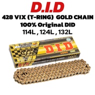DID 428 VIX T-RING GOLD CHAIN HEAVY DUTY -114L 124L 132L MOTORSIKAL RANTAI 428