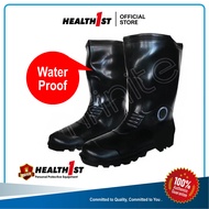 Health1st #6000 Gumboot Rain Boot Water Proof Black 1pr Size 5/38-10/43 | 水靴工业防护水鞋高筒防滑工地防水雨鞋黑5/38-10