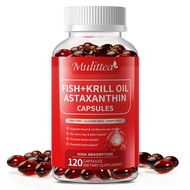 MULITTEA Astaxanthin 10mg Extra Strength Haematococcus Pluvialis Microalgae và có Lutein Canthaxanth