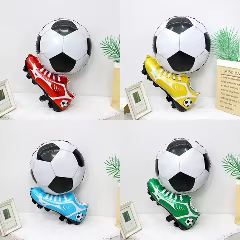 3pcs Football Shoe Foil Balloons Football Shaped Balloons For Football Matches, Birthday Party Decor