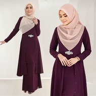 Baju Kebarung Chiffon Baju Kurung Lubah Moden Muslim Set Jubah Baju Sesuai Untuk Nikah/Tunang Bridem