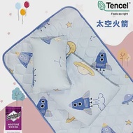 DF童趣館 - 台灣製TENCEL天絲兒童涼感舒眠睡墊睡袋三件組 - 多款可選 太空火箭