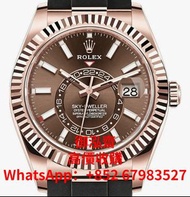 高價回收 勞力士 Rolex Sky-Dweller 326235 Skydweller Rose Gold Chocolate Dial Oysterflex