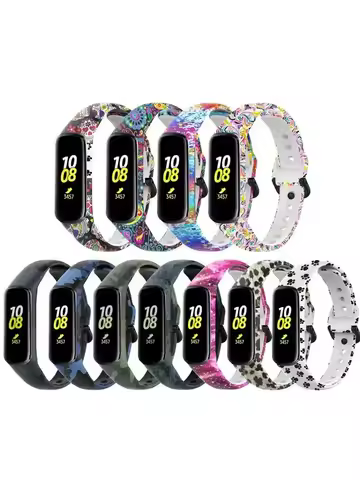 Colorful Strap For Samsung Galaxy Fit 2 SM-R220 Band Replacement Silicone Print Bracelet Watchband F