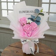 3 stalk soap roses flower bouquet