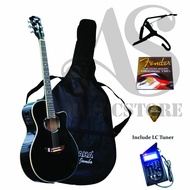 PAKET LENGKAP Gitar Akustik Elektrik Yamaha APX 500ii Hitam Equalizer LC Tuner Bonus Tas, Senar, Capo