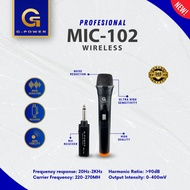 G - POWER MIC WIRELESS 102 PROFESSIONAL WIRELESS MIC TANPA KABEL ORIGINAL