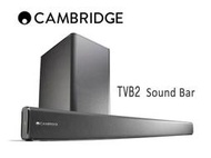 台中『崇仁視聽音響』 Cambridge audio TVB2 (V2) Sound Bar (無線重低音)